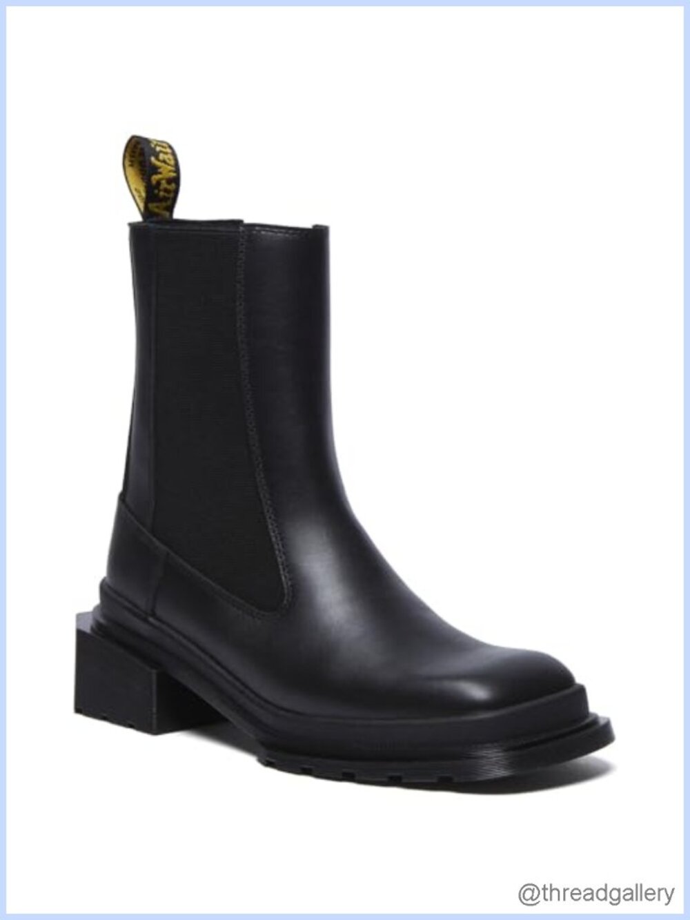 Dr. Martens Maybole Chelsea Boot Wanama Leather Square Toe Slip On Ankle Bootie
